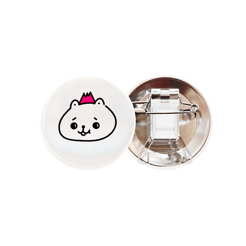 チョピやま缶バッジ スタンドピン(44mm・ホワイト)